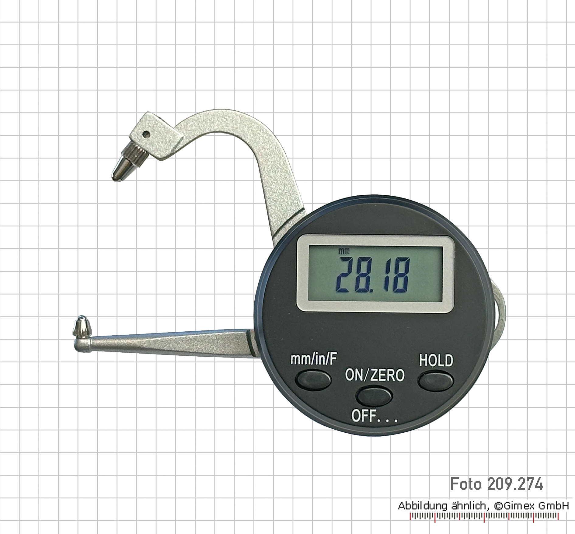 Exactools - Digital caliper gauge for outside measurements, 0 - 10 mm