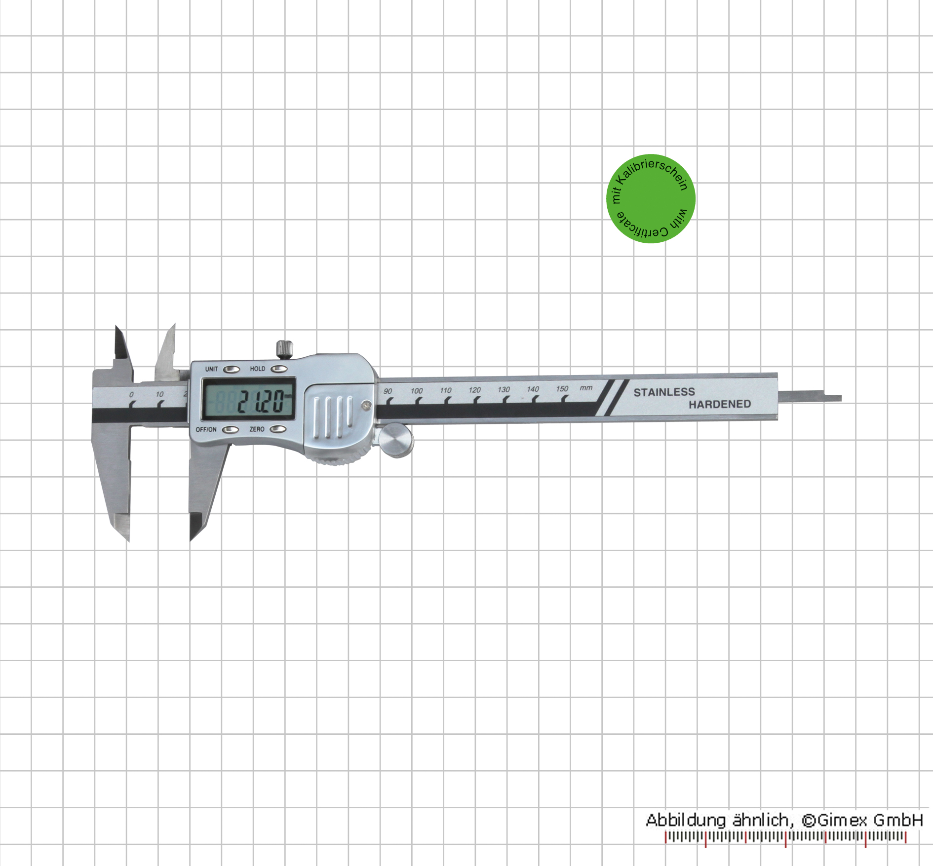 Messzeuge, Messschieber, Mikrometer, Messuhren - Digital-Messschieber 150 mm,  mit Kalibrierschein