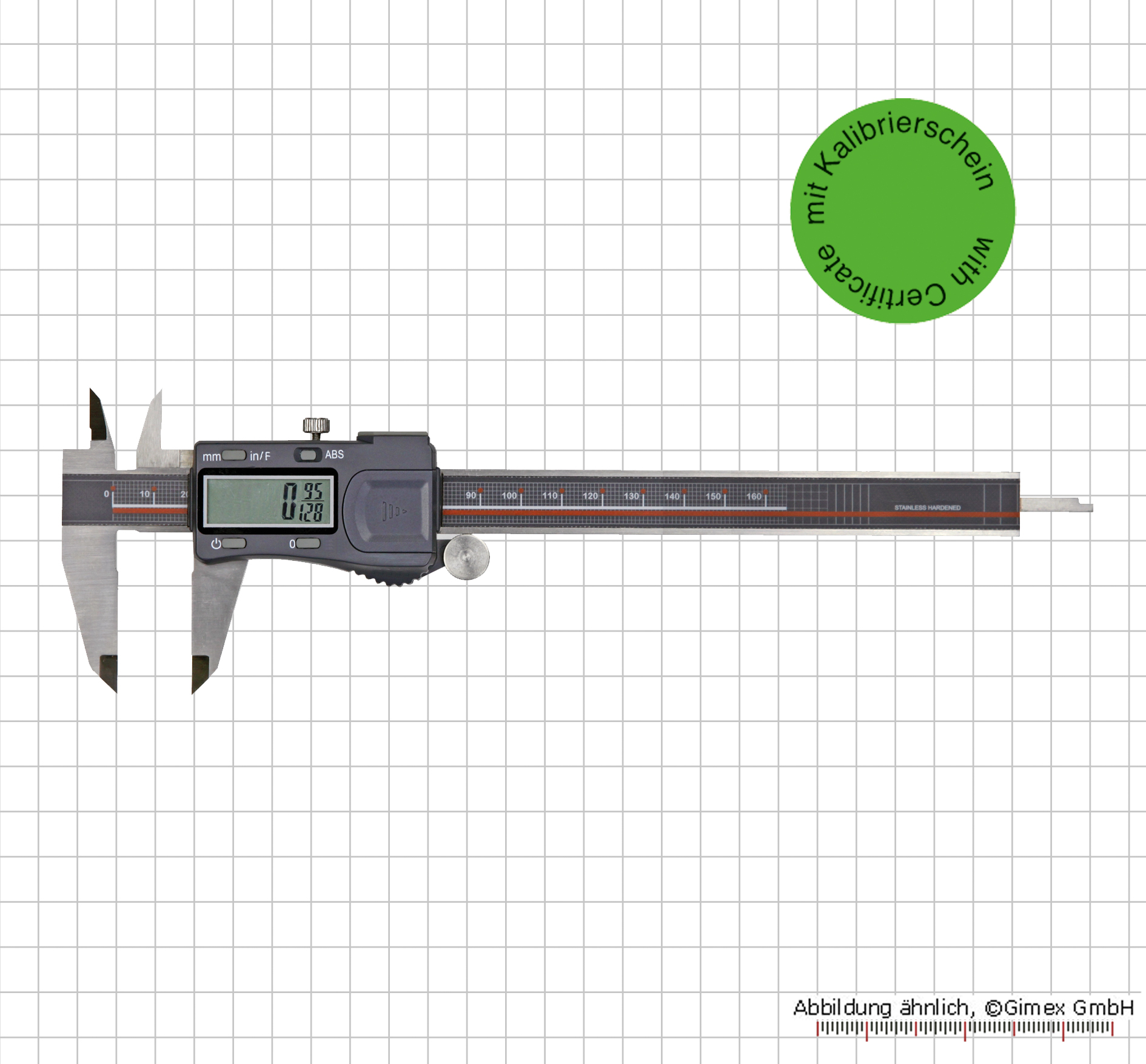 Digital-Messschieber 150 mm, mit Kalibrierschein