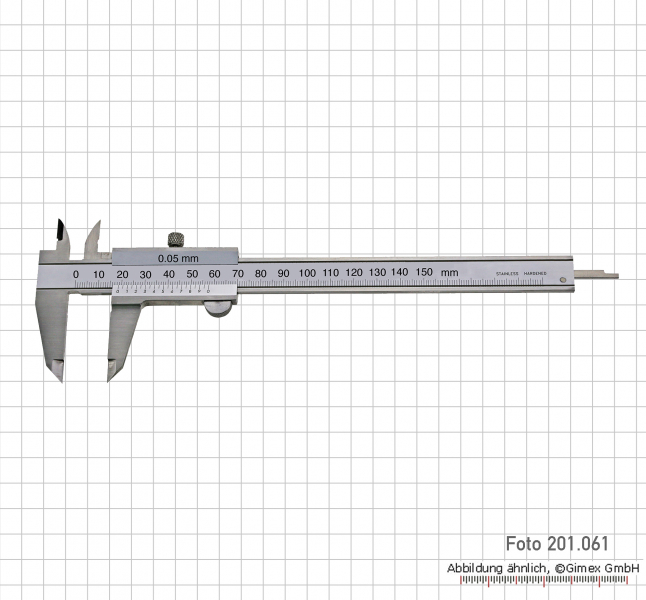 Vernier calipers TOP, 150x0,05 mm, screw