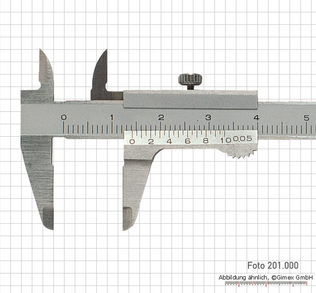 Klein-Messschieber,  70 x 0,05 mm, INOX, Monoblock, Feststellschraube
