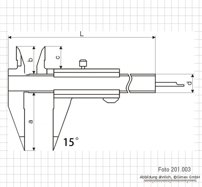 Small vernier caliper, 100 x 0.05 mm, INOX, monoblock, with point jaws