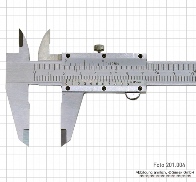 T-Messschieber, Spezialstahl, Feststellschraube, 200 x 0.05 mm / 8" x 1/128"
