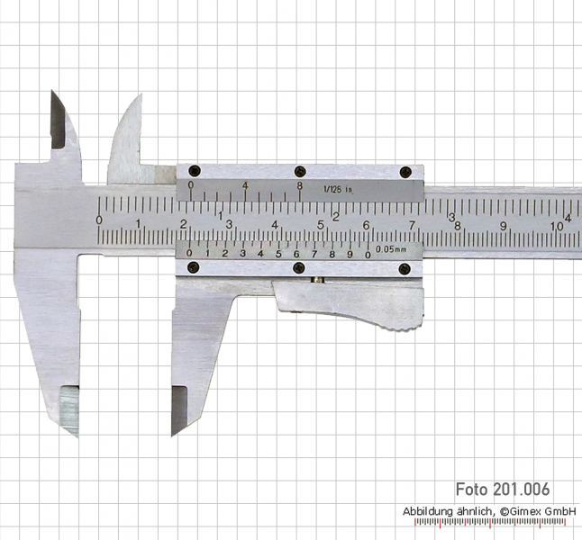 T-Messschieber, Spezialstahl, Momentfeststellung, 150 x 0,05 mm / 6" x 1/128"