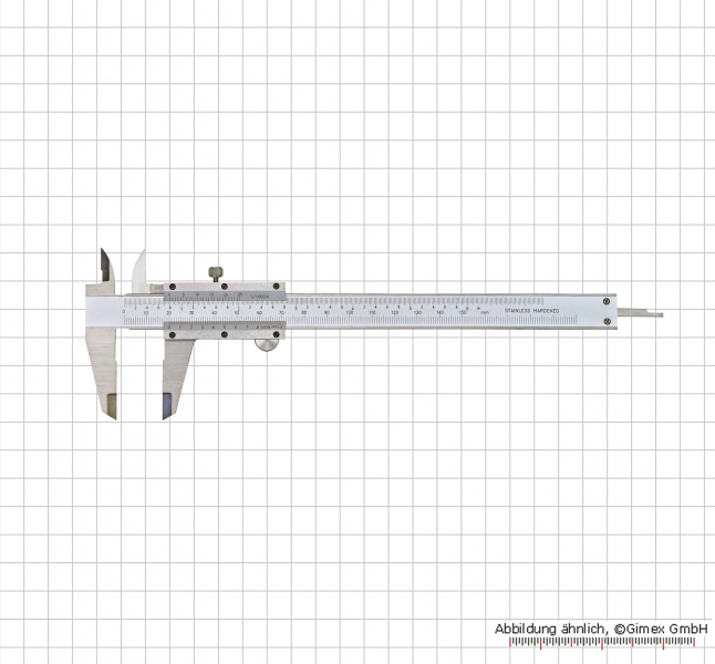 T-Messschieber, Spezialstahl, Feststellschraube, 150 x 0,02 mm / 6" x 1/1000"