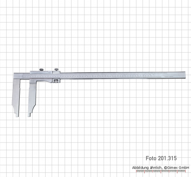WS-Messschieber, ohne Spitze,  300 x 100 x 0,02 mm