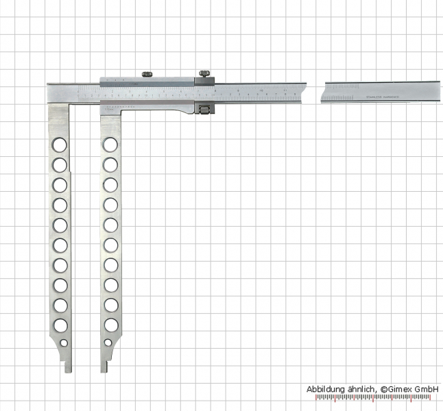 WS-Messschieber, Monoblock, ohne Spitze, 800 x 400 x 0,05 mm