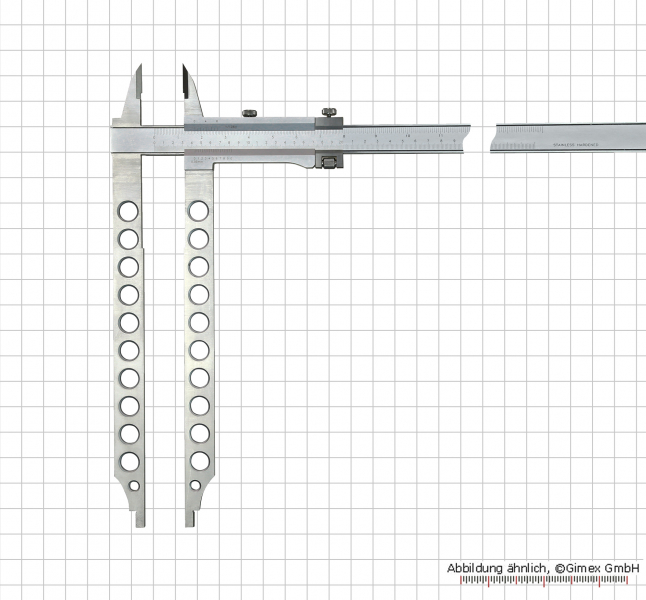 WS-Messschieber, Monoblock, mit Spitze, 800 x 400 x 0,05 mm