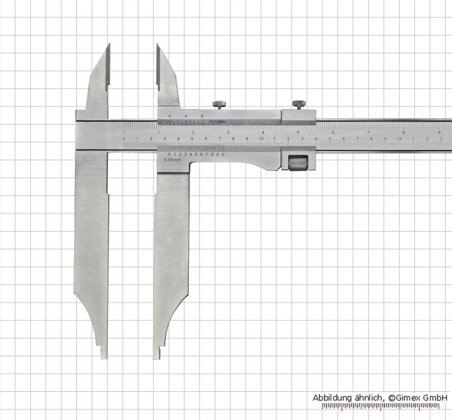 WS-Messschieber, Monoblock, mit Spitzen, 1000 x 150 x 0,05 mm