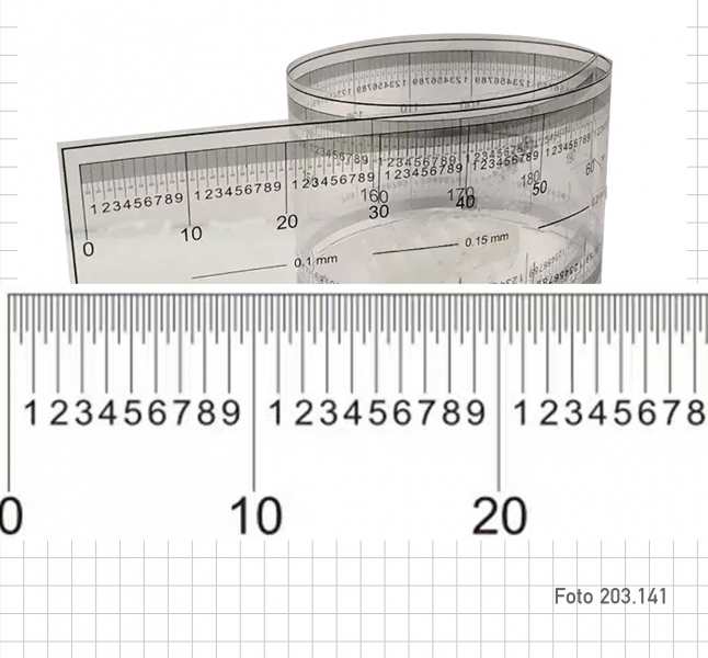 Ruler, made of PET plastic, flexible and transparent, 100 cm