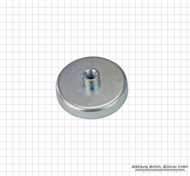 Permanent magnetic base with M8 threaded bush , 78 kg