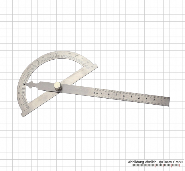Steel Protractors, 0 - 180°,  80 x 120 mm