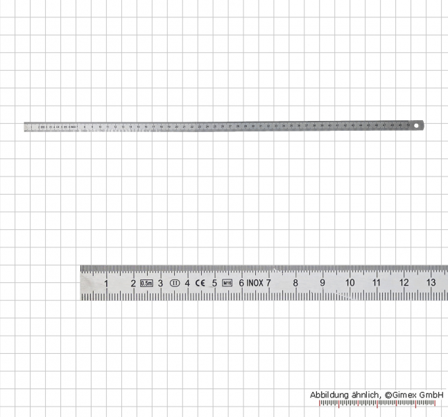 Maßstab, INOX, biegsame Ausführung,  500x18x0,5 mm