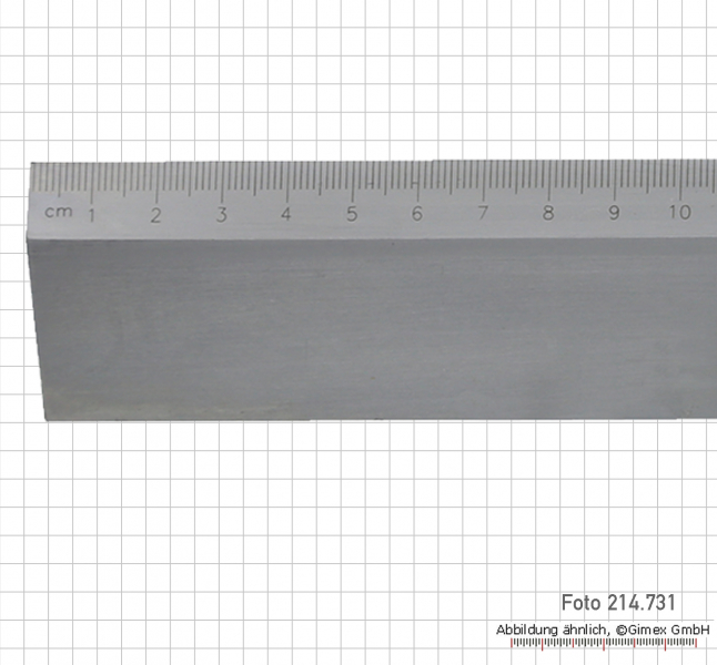 Werkstattlineal, mit Facette und mm-Teilung,  500 x 40 x 5 mm