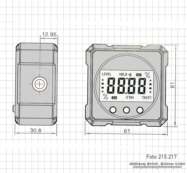 Digital level, 4 x 90°, with laser marking line