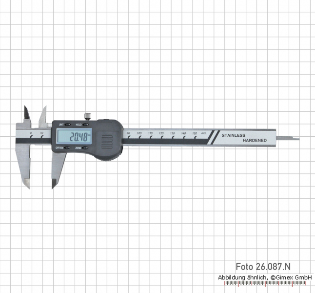 Digital caliper, with roller, 200 mm