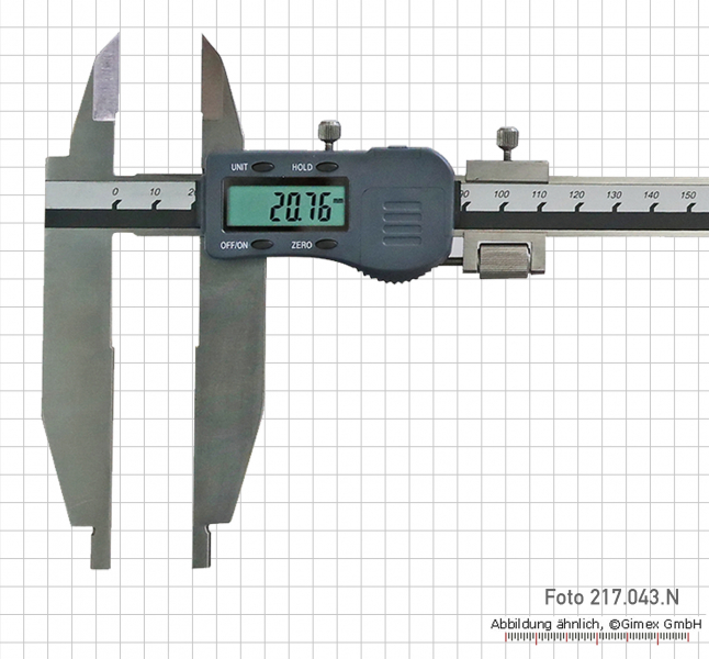Digital control caliper with point,  300 x 90 mm