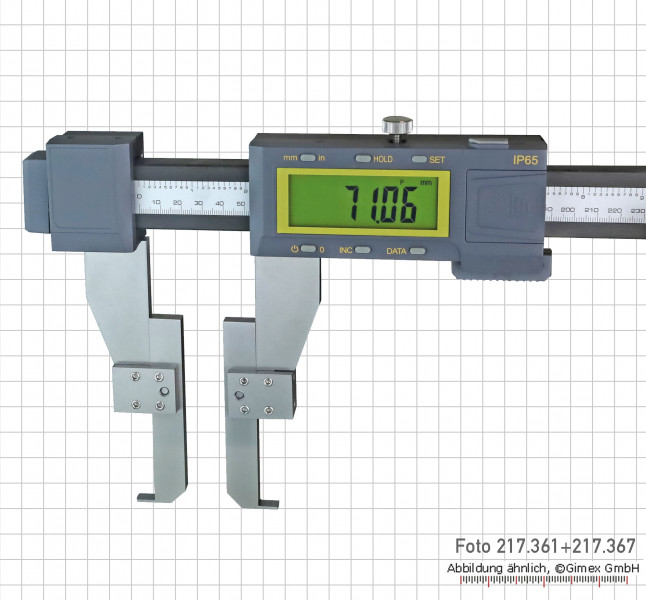 Dig.-WS-Messschieber aus Kohlenstofffaser mit auswechselbaren Schnabel, IP 65, 1500 mm