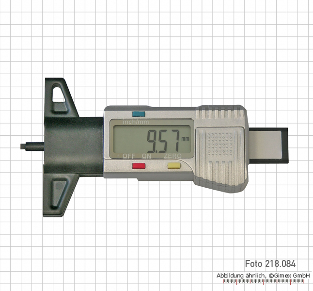 Digital depth caliper for car tire profile, 30 x 60 mm