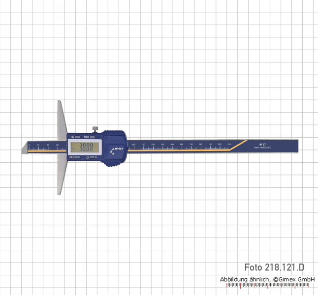 Digital depth caliper, IP 67, 300 x 150 mm
