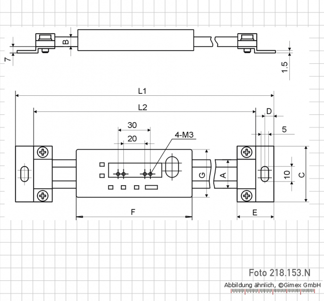 Digital scale unit, horizontal, 100 mm