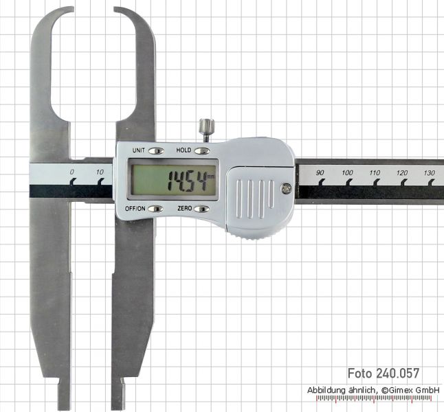Dig.-Messschieber mit flachen Greiferspitzen, 250 mm