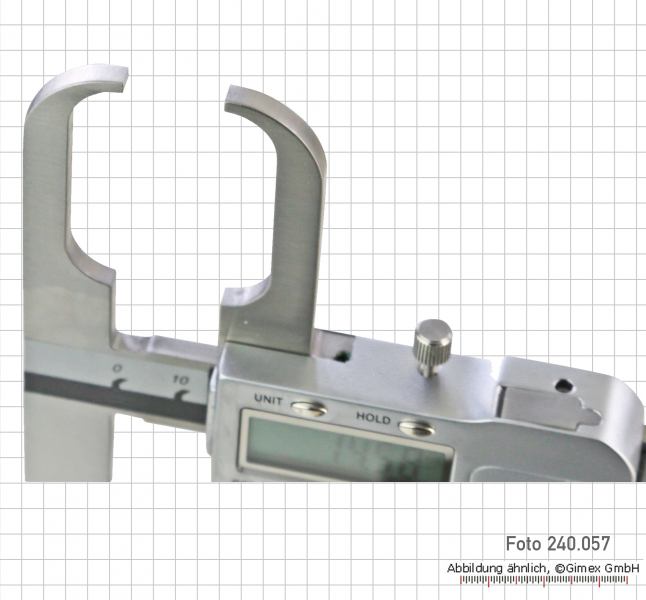 Dig.-Messschieber mit flachen Greiferspitzen, 250 mm