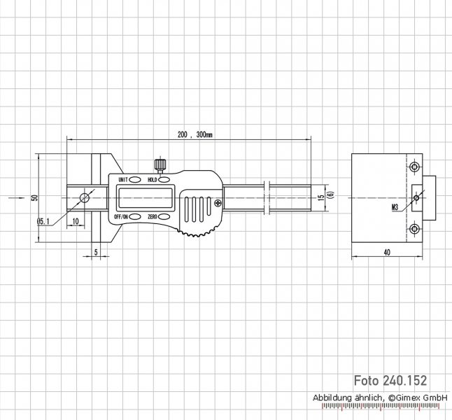 Digital steel marking gauge 500 mm