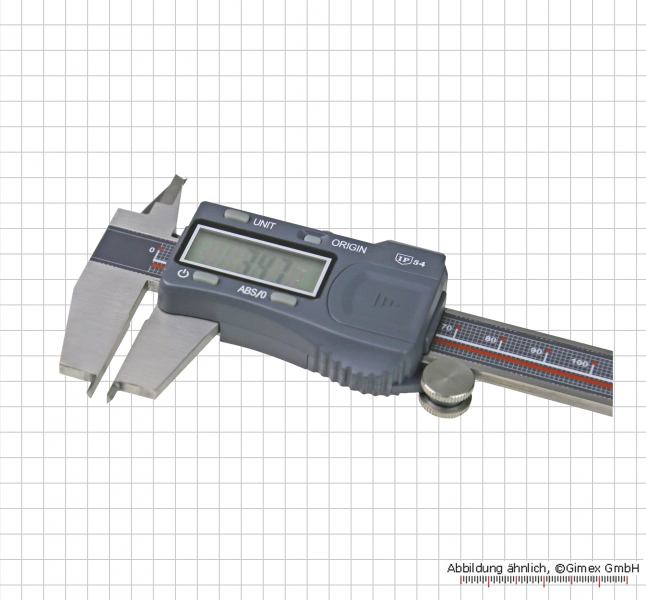 Digital caliper 3 - 150 mm, with small jaws, ABS