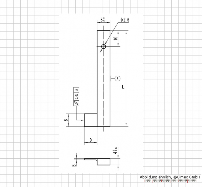 Meas. tips for dig. uni. caliper, with blade measuring faces
