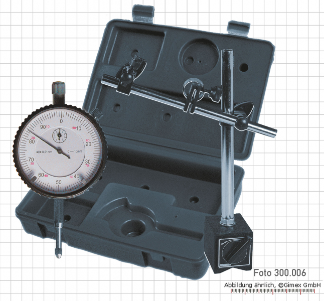 Measuring tools set, 2 pcs/set: Dial indicator + dial support