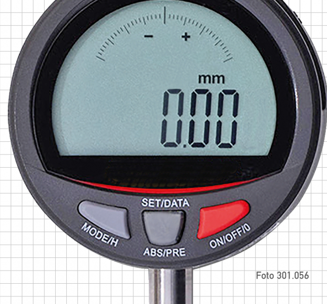 Digital-Messuhr mit Max-Min-Funktion, Ablesung 0,01 mm