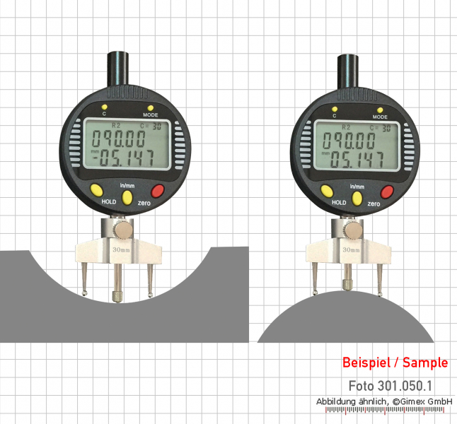 Digital radius indicator , 5 - 1000 mm