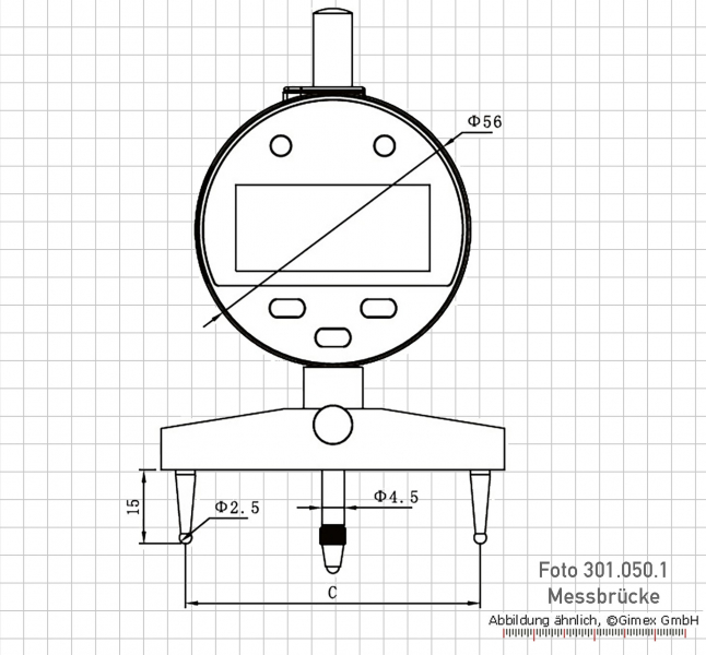 Digital radius indicator , 5 - 1000 mm