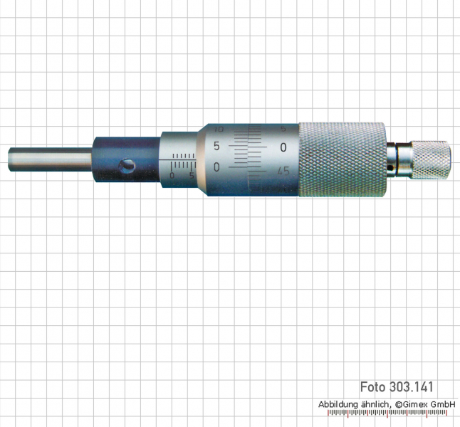 Micrometer heads, parallaxfree, 25 mm, flat