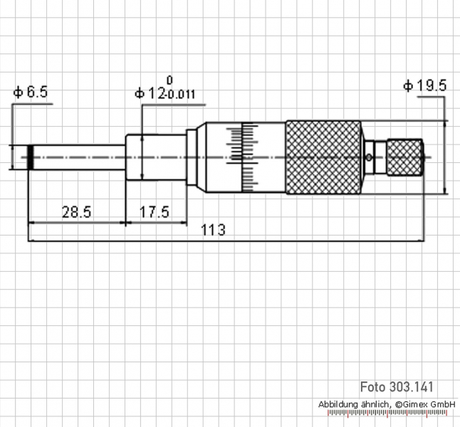 Micrometer heads, parallaxfree, 25 mm, flat