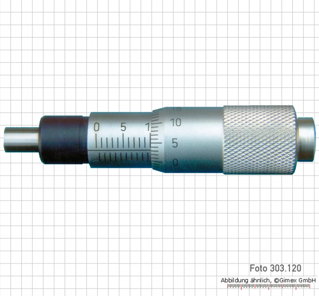 Micrometer heads, 15 mm, flat