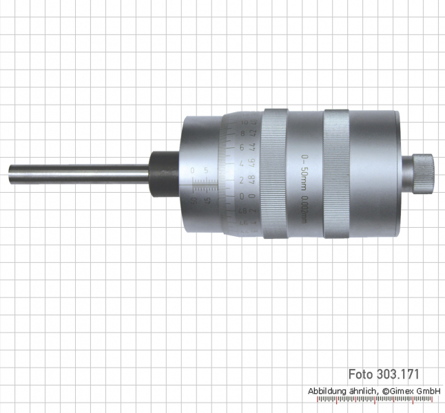 Einbau-Messschrauben mit Doppelskalierung, 0 - 25 mm
