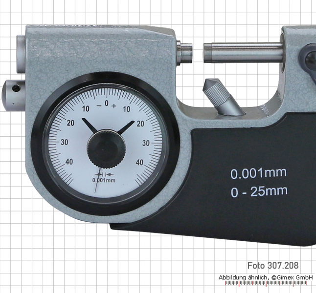 Bügelmessschrauben mit Feinzeiger, 75 - 100 mm