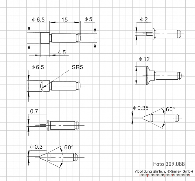 Inserts, set 7 pairs