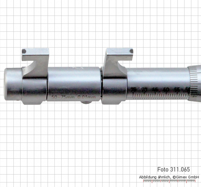 Innen-Messschraube mit gewölbten Messflächen,  50 - 75 mm