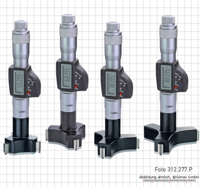 Dig. three point internal micrometer set,  50 - 100 mm