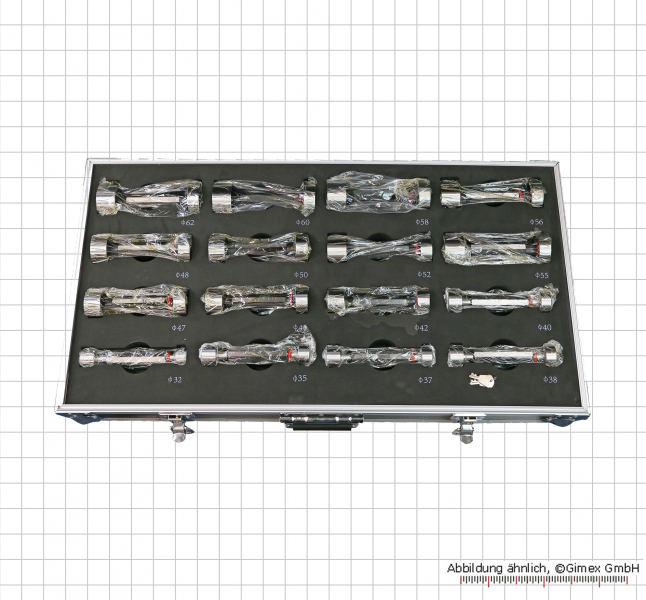 Limit plug gauges set 17 pieces DIN 2245