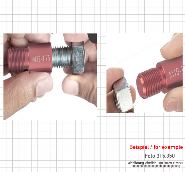 Nut and bolt thread checker, 20 pcs/set for metric thread