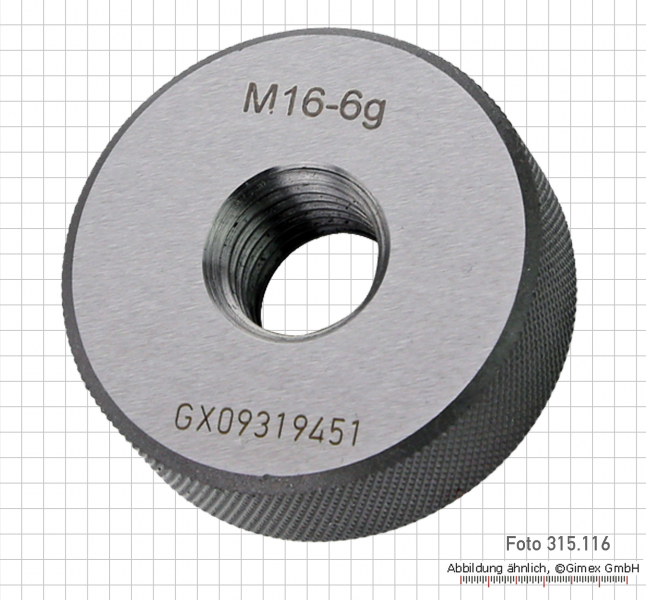 Gewinde-Lehrring, "Gut",  M 7 x 1