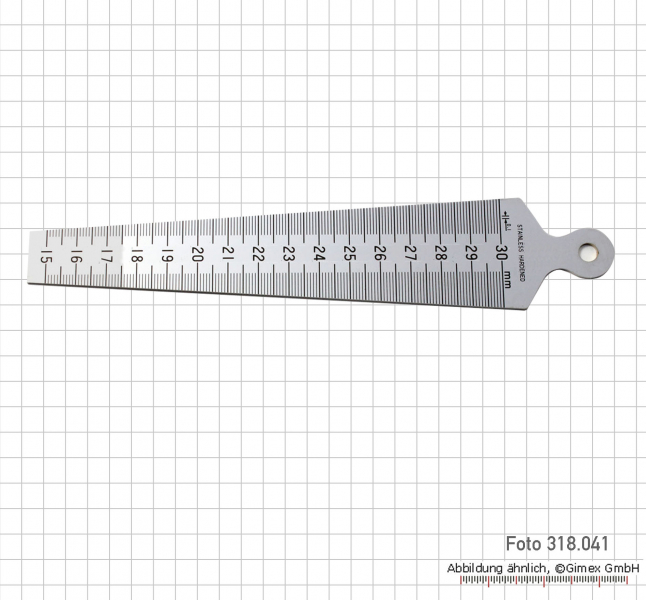 Messkeil aus Stahl, 15 - 30 mm, Ablesung 0,1 mm