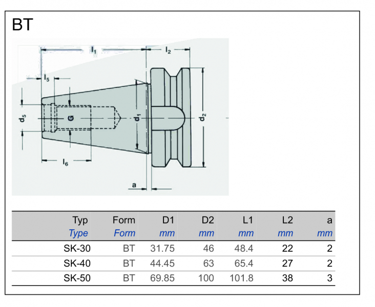 Checking mandrel MAS-BT for concentricity, BT30-250