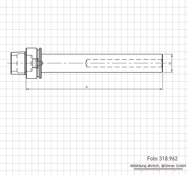 Checking mandrel HSK-F for concentricity, HSK-F63-D40-L300