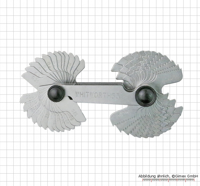 Double screw pitch gauges,  0.25 - 6 mm, 52 pcs.