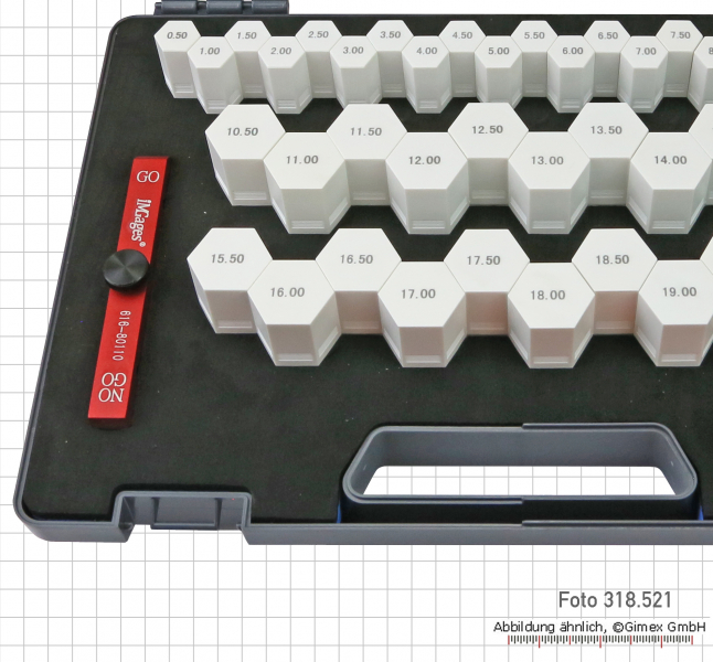 Messstift-Satz 40-tlg., ± 0,004 mm,  0,5 - 20,0 mm